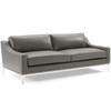 Modway Harness Stainless Steel Base Leather Sofa & Armchair Set EEI-4198-GRY-SET