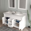 Virtu USA MD-2660-CMSQ-WH-001 Victoria 60" Bath Vanity in White with Cultured Marble Quartz Top and Sinks