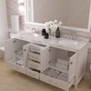 Virtu USA GD-50072-CMRO-WH-002 Caroline Avenue 72" Bath Vanity in White with Cultured Marble Quartz Top