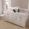 Virtu USA GD-50072-CMRO-WH-NM Caroline Avenue 72" Bath Vanity in White with Cultured Marble Quartz Top