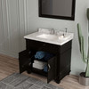 Virtu USA MS-2636-CMSQ-ES-001 Victoria 36" Bath Vanity in Espresso with Cultured Marble Quartz Top and Sink