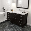 Virtu USA MS-2157R-CMSQ-ES-002 Caroline Parkway 57" Bath Vanity in Espresso with Cultured Marble Quartz Top