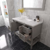 Virtu USA ES-30048-CMSQ-GR-001 Winterfell 48" Bath Vanity in Gray with Cultured Marble Quartz Top and Sink