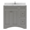 Virtu USA ES-32036-CMRO-GR-NM Elise 36" Single Bath Vanity in Gray with Cultured Marble Quartz Top and Sink