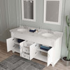 Virtu USA MD-2672-CMRO-WH Victoria 72" Bath Vanity in White with Cultured Marble Quartz Top and Sinks