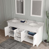 Virtu USA MD-2672-CMRO-WH-001 Victoria 72" Bath Vanity in White with Cultured Marble Quartz Top and Sinks