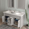 Virtu USA MD-2660-CMRO-GR-001 Victoria 60" Bath Vanity in Gray with Cultured Marble Quartz Top and Sinks