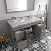 Virtu USA ES-25060-CMRO-GR-001 Talisa 60" Single Bath Vanity in Gray with Cultured Marble Quartz Top and Sink