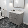 Virtu USA MS-2136L-CMRO-CG-002 Caroline Parkway 36" Bath Vanity in Gray with Cultured Marble Quartz Top