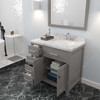 Virtu USA MS-2136L-CMRO-CG-NM Caroline Parkway 36" Bath Vanity in Gray with Cultured Marble Quartz Top