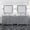 Virtu USA MD-2193-CMSQ-GR-002 Caroline Parkway 93" Bath Vanity in Gray with Cultured Marble Quartz Top