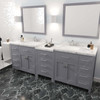 Virtu USA MD-2193-CMSQ-GR-002 Caroline Parkway 93" Bath Vanity in Gray with Cultured Marble Quartz Top