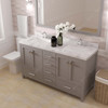 Virtu USA GD-50060-CMSQ-CG Caroline Avenue 60" Bath Vanity in Gray with Cultured Marble Quartz Top
