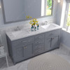 Virtu USA MD-2072-CMSQ-GR-002 Caroline 72" Bath Vanity in Gray with Cultured Marble Quartz Top and Sinks