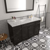 Virtu USA ES-25060-CMSQ-ES-NM Talisa 60" Bath Vanity in Espresso with Cultured Marble Quartz Top and Sink