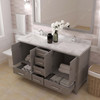 Virtu USA GD-50060-CMSQ-CG-001 Caroline Avenue 60" Bath Vanity in Gray with Cultured Marble Quartz Top
