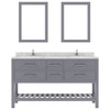 Virtu USA MD-2260-CMSQ-GR Caroline Estate 60" Bath Vanity in Gray with Cultured Marble Quartz Top