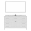 Virtu USA MS-2060-CMSQ-WH Caroline 60" Bath Vanity in White with Cultured Marble Quartz Top and Sink