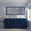 Virtu USA MD-2072-CMSQ-FB-NM Caroline 72" Bath Vanity in French Blue with Cultured Marble Quartz Top