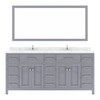 Virtu USA MD-2172-CMSQ-GR Caroline Parkway 72" Bath Vanity in Gray with Cultured Marble Quartz Top