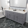 Virtu USA MD-2172-CMSQ-GR-001 Caroline Parkway 72" Bath Vanity in Gray with Cultured Marble Quartz Top