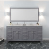 Virtu USA MD-2172-CMRO-GR-001 Caroline Parkway 72" Bath Vanity in Gray with Cultured Marble Quartz Top