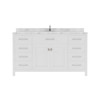 Virtu USA MS-2060-CMSQ-WH-NM Caroline 60" Bath Vanity in White with Cultured Marble Quartz Top and Sink