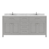 Virtu USA MD-2072-CMRO-CG-NM Caroline 72" Bath Vanity in Cashmere Gray with Cultured Marble Quartz Top