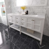 Virtu USA ED-30072-CMRO-WH-001 Winterfell 72" Bath Vanity in White with Cultured Marble Quartz Top and Sinks