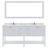 Virtu USA ED-30072-CMRO-WH-002 Winterfell 72" Bath Vanity in White with Cultured Marble Quartz Top and Sinks