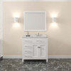 Virtu USA MS-2136L-CMRO-WH-002 Caroline Parkway 36" Bath Vanity in White with Cultured Marble Quartz Top
