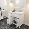 Virtu USA MS-2136L-CMRO-WH-002 Caroline Parkway 36" Bath Vanity in White with Cultured Marble Quartz Top