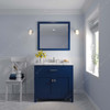 Virtu USA MS-2036-CMRO-FB Caroline 36" Bath Vanity in French Blue with Cultured Marble Quartz Top and Sink