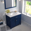 Virtu USA MS-2036-CMRO-FB Caroline 36" Bath Vanity in French Blue with Cultured Marble Quartz Top and Sink