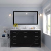 Virtu USA MS-2060-CMSQ-ES-002 Caroline 60" Bath Vanity in Espresso with Cultured Marble Quartz Top and Sink