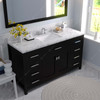 Virtu USA MS-2060-CMSQ-ES-002 Caroline 60" Bath Vanity in Espresso with Cultured Marble Quartz Top and Sink