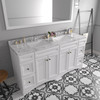 Virtu USA ED-25072-CMSQ-WH Talisa 72" Double Bath Vanity in White with Cultured Marble Quartz Top and Sinks