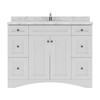 Virtu USA ES-32048-CMRO-WH-NM Elise 48" Single Bath Vanity in White with Cultured Marble Quartz Top and Sink