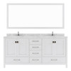 Virtu USA GD-50072-CMSQ-WH Caroline Avenue 72" Bath Vanity in White with Cultured Marble Quartz Top