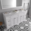Virtu USA ED-25072-CMRO-WH-001 Talisa 72" Double Bath Vanity in White with Cultured Marble Quartz Top and Sinks