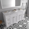 Virtu USA ED-25072-CMRO-WH-002 Talisa 72" Double Bath Vanity in White with Cultured Marble Quartz Top and Sinks