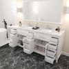 Virtu USA MD-2178-CMRO-WH-NM Caroline Parkway 78" Bath Vanity in White with Cultured Marble Quartz Top