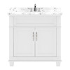 Virtu USA MS-2636-CMRO-WH-NM Victoria 36" Bath Vanity in White with Cultured Marble Quartz Top and Sink