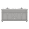 Virtu USA MD-2672-CMSQ-GR-NM Victoria 72" Bath Vanity in Gray with Cultured Marble Quartz Top and Sinks