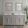 Virtu USA MD-2672-CMSQ-GR-NM Victoria 72" Bath Vanity in Gray with Cultured Marble Quartz Top and Sinks