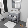 Virtu USA MS-2236-CMSQ-GR Caroline Estate 36" Bath Vanity in Gray with Cultured Marble Quartz Top and Sink