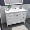 Virtu USA ES-40048-CMSQ-WH Tiffany 48" Single Bath Vanity in White with Cultured Marble Quartz Top and Sink
