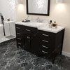 Virtu USA MS-2157L-CMRO-ES Caroline Parkway 57" Bath Vanity in Espresso with Cultured Marble Quartz Top