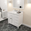 Virtu USA MS-2136R-CMRO-WH-001 Caroline Parkway 36" Bath Vanity in White with Cultured Marble Quartz Top