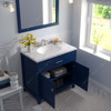 Virtu USA MS-2036-CMRO-FB-NM Caroline 36" Bath Vanity in French Blue with Cultured Marble Quartz Top and Sink